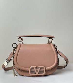Valentino Garavani Leather Vsling shoulder bag - lvory 1