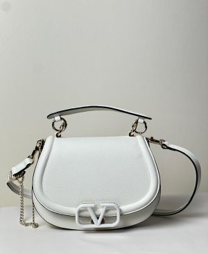 Valentino Garavani Leather Vsling shoulder bag - lvory