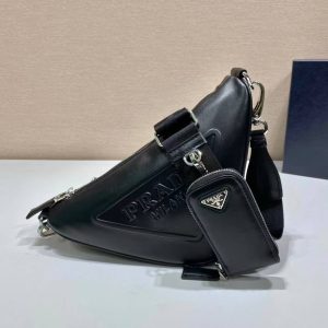 Prada leather triangle shoulder bag 1