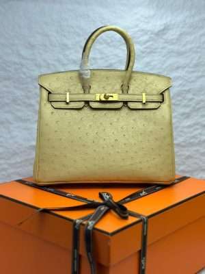 Hermès Real ostrich leather birkin bag